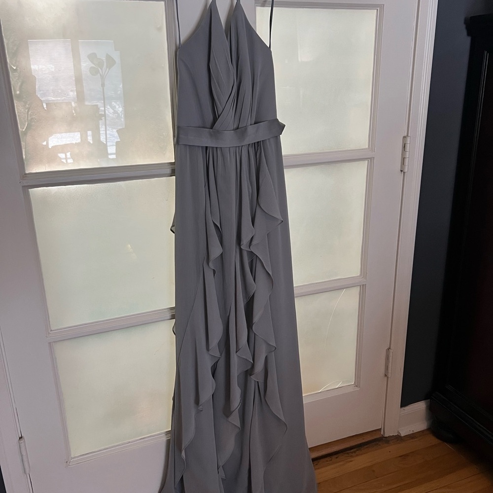 Elegant Gray Bridesmaid Dress - Picture 4 of 8